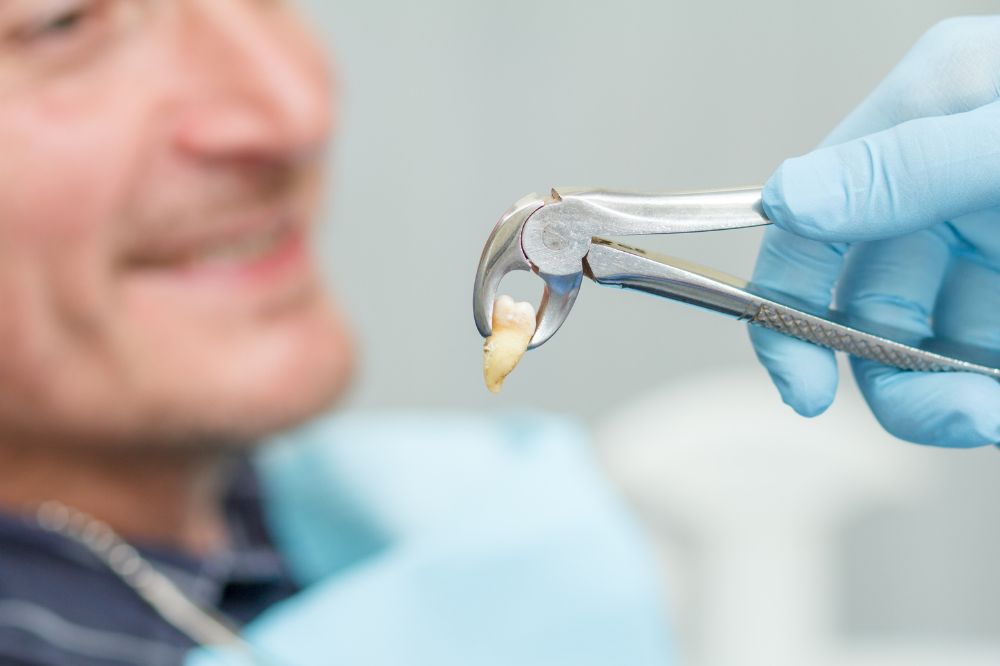 patient receiving tooth extraction treatment